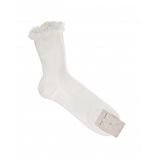Белые носки с оборкой в тон Story Loris Белый, арт. 2845 X1 | Фото 1