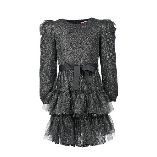 Черное платье с блестящей отделкой Miss Blumarine Черный, арт. IF2074J1858 04021 | Фото 1