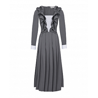 Серое платье с рюшами Masterpeace Серый, арт. MP-CA-OCT22-22 | Фото 1