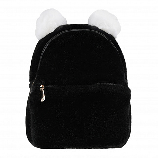 Черный рюкзак с декоративными ушками Regina Черный, арт. I24012M CN1 E NERO ECO B | Фото 1