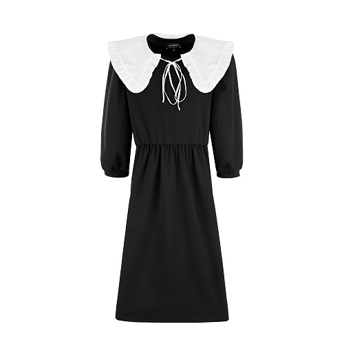 Черное платье с белым воротником Attesa Черный, арт. 0404/097 200-9025/096 101 | Фото 1