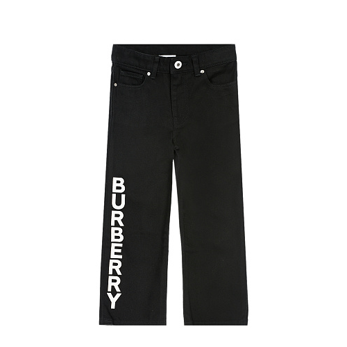 Черные джинсы прямого кроя с логотипом бренда Burberry Черный, арт. 8033291 KB4 ALDRIC BLACK A1189 | Фото 1