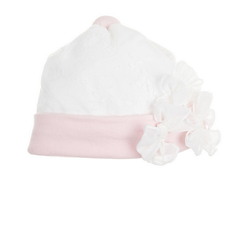Белая шапка с розовой отделкой Aletta Мультиколор, арт. RB220308-15F B607 | Фото 1