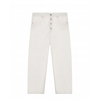 Белые джинсы с застежой на пуговицы MM6 Maison Margiela Белый, арт. M60053 MM015 M6101 | Фото 1