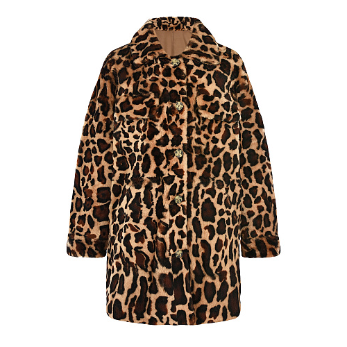 Двухстороннее пальто-дубленка с леопардовым принтом Yves Salomon Бежевый, арт. 22WMM60491MECL B2321 | Фото 1