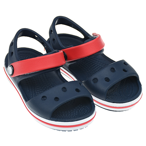 Сланцы-сандалии с красной полоской Crocs , арт. 12856-485 NAVY/RED | Фото 1