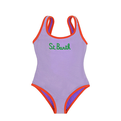 Сиреневый купальник с красным кантом Saint Barth Фиолетовый, арт. CARA 00138B EMB SB SP2481 | Фото 1