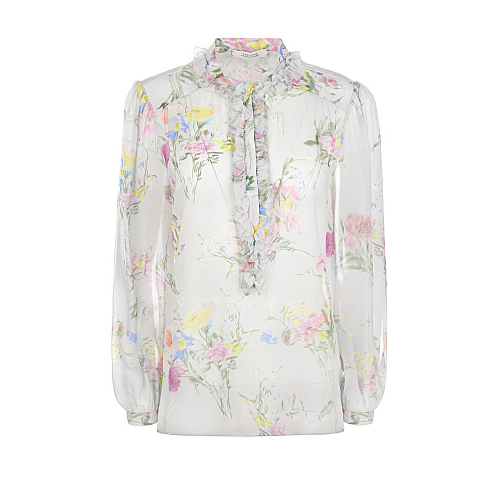Шелковая блузка с цветочным принтом Dorothee Schumacher Мультиколор, арт. 549102 011 | Фото 1