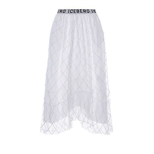 Белая юбка с асимметричным подолом Iceberg Белый, арт. I2PC041 4857 1101 | Фото 1