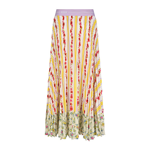 Плиссированная юбка с цветочным принтом MSGM Мультиколор, арт. 3241MDD25P 227279 03 | Фото 1
