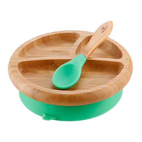 Набор 2 предмета (бамбуковая тарелка Baby, ложка), зеленый Avanchy , арт. GBPL | Фото 1