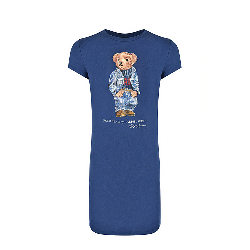 Платье-футболка с медвежонком &quot;Polo Bear&quot; Ralph Lauren Синий, арт. 313856395001 LIGHT NAVY | Фото 1