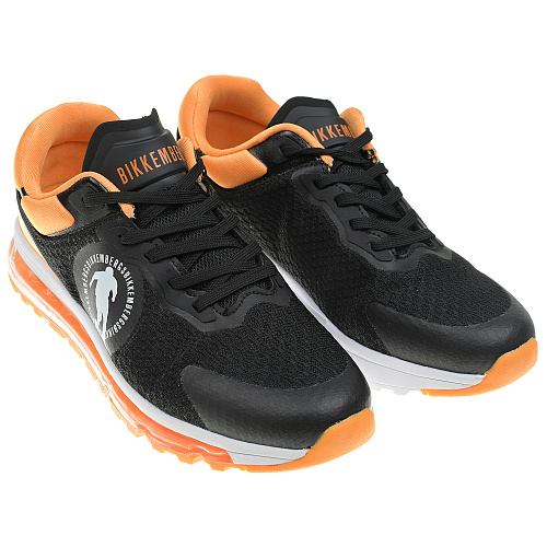 Черные кроссовки с оранжевыми вставками Bikkembergs Черный, арт. K3B9-20866-0208X765 | Фото 1