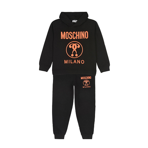 Спортивный костюм с оранжевым логотипом Moschino Черный, арт. HUK02M LDA16 60100 | Фото 1