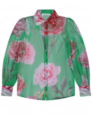 Шелковая блуза с принтом "розы"