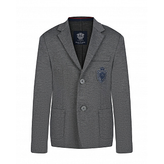 Серый пиджак с патчем в форме герба Dal Lago Серый, арт. N068S 8111 7 | Фото 1