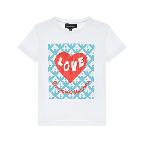 Белая футболка с принтом &quot;Love&quot; Emporio Armani Белый, арт. 3L3T08 4J54Z 0100 | Фото 1