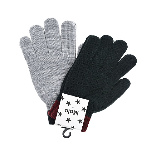 Комплект из двух пар перчаток Kello Black Molo Серый, арт. 7W20S203 99 | Фото 1