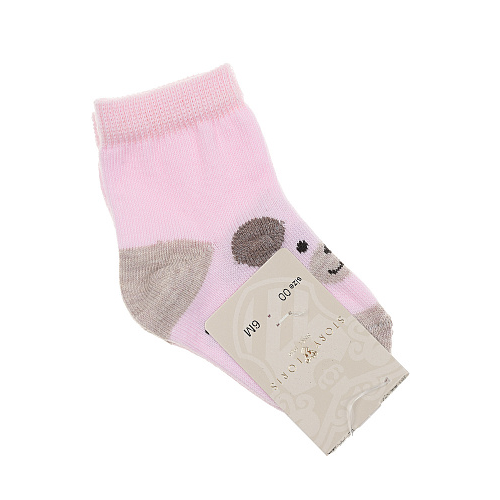 Розовые носки с принтом &quot;меддвежонок&quot; Story Loris Розовый, арт. 8773 K82 | Фото 1