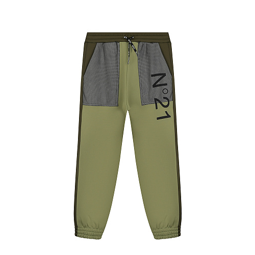 Спортивные брюки цвета хаки No. 21 Хаки, арт. N21337 N0168 0N506 | Фото 1