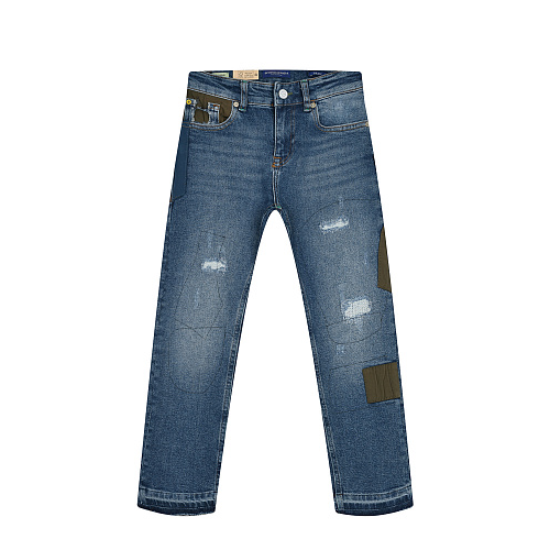 Синие джинсы со вставками Scotch&Soda Синий, арт. 168363 4981 | Фото 1