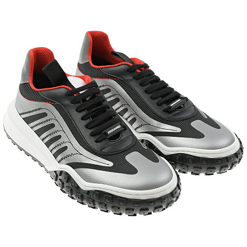 Черные кроссовки с серыми вставками Dsquared2 Черный, арт. 70805 VAR.1 | Фото 1