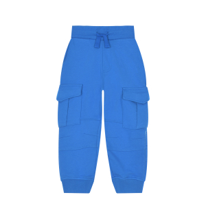 Синие спортивные брюки с карманами-карго