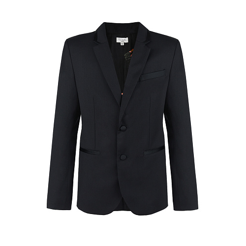 Черный пиджак с атласной отделкой Paul Smith Черный, арт. 5R40522-S2 02 | Фото 1