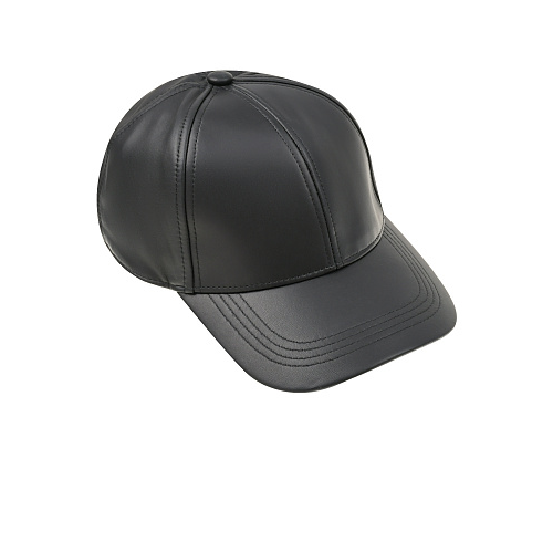 Черная кожаная кепка Yves Salomon Черный, арт. 22WAA003XXAPXX C99 | Фото 1