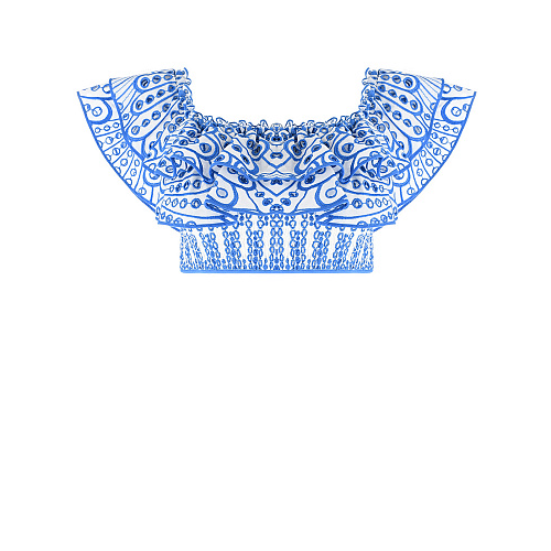 Укороченный топ с голубым шитьем Charo Ruiz , арт. 223103 WHITE/BLUE | Фото 1