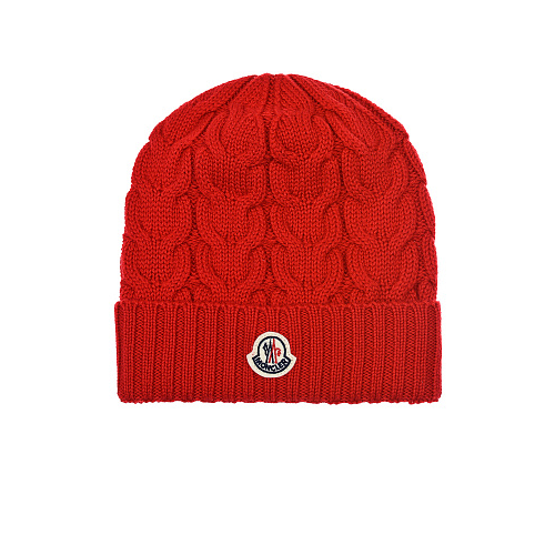 Красная шапка с косами Moncler Красный, арт. 3B715 20 04S02 455 | Фото 1