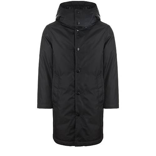 Черное пальто-пуховик с капюшоном Moncler Черный, арт. 1C541 20 595C0 999 | Фото 1