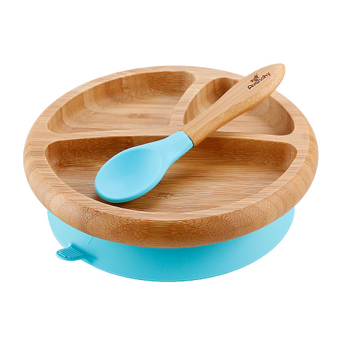 Набор 2 предмета (бамбуковая тарелка Baby, ложка), голубой Avanchy , арт. BBPL | Фото 1