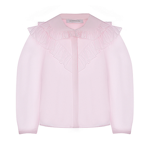 Розовая блуза с рюшами Monnalisa Розовый, арт. 710300 0117 0091 | Фото 1