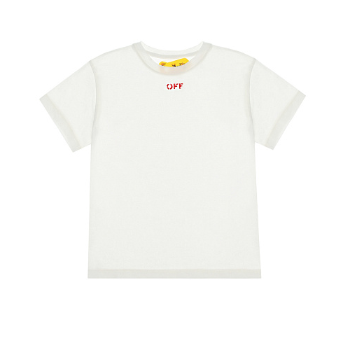 Белая футболка с красным логотипом Off-White Белый, арт. OGAA001F21JER001 125 | Фото 1