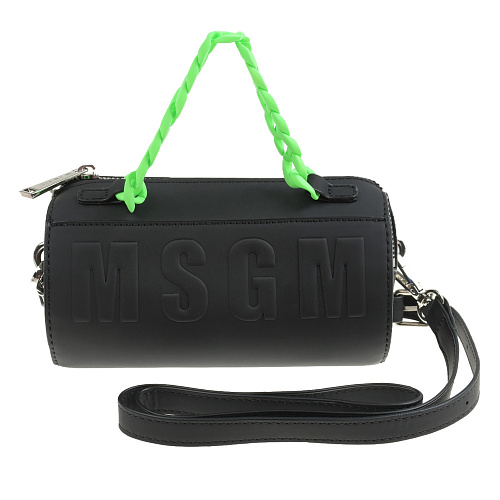 Черная сумка с зеленой цепочкой, 18x9x9 см MSGM Черный, арт. MS028795 110 | Фото 1