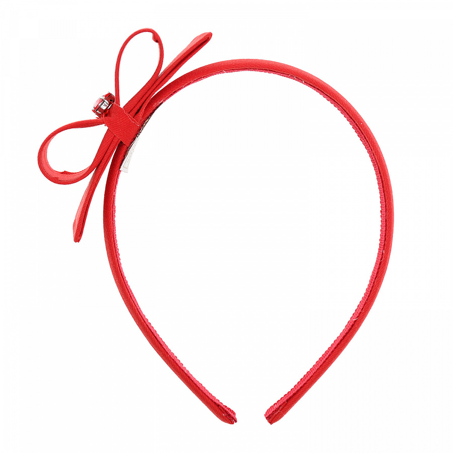 Красный ободок с декором в форме сердечка Monnalisa Красный, арт. 179008 9781 0044 | Фото 2