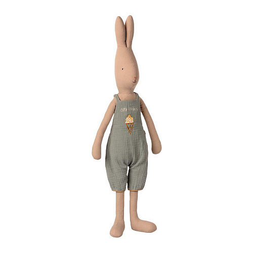 Мягкая игрушка Кролик, размер 4, в серо-голубом комбинезоне Maileg , арт. 16-1420-00 | Фото 1
