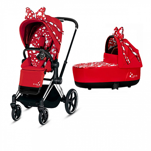 Детская коляска 2 в 1 Cybex Priam III Jeremy Scott Petticoat Red и шасси Chrome  , арт.  | Фото 1
