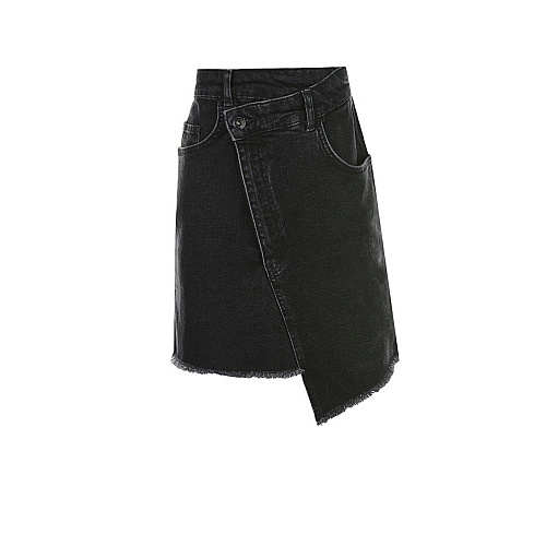 Черная асимметричная юбка из денима Les Coyotes de Paris Черный, арт. 117-31-103 479 | Фото 1