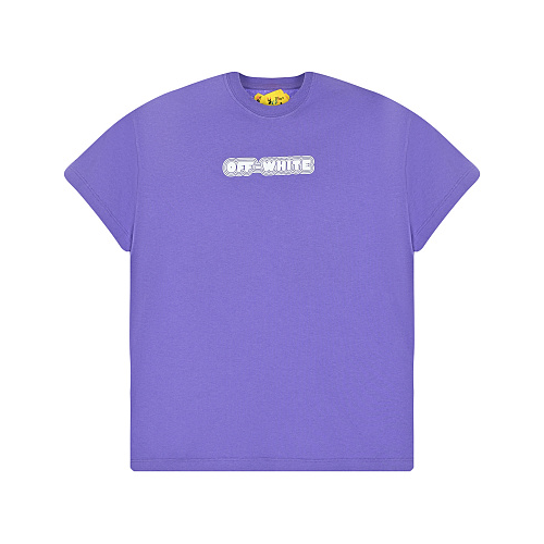 Фиолетовая футболка с логотипом Off-White Фиолетовый, арт. OGAA001S22JER0083701 | Фото 1