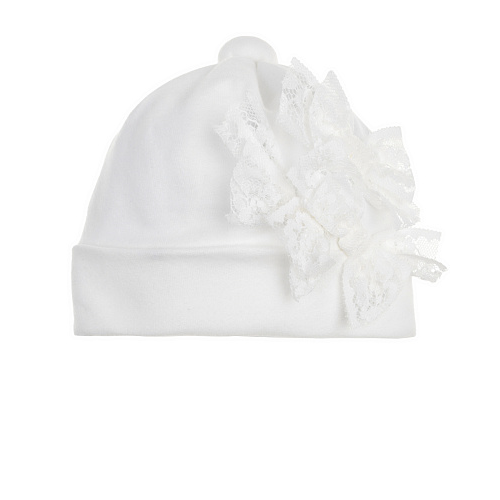 Белая шапка с кружевными бантами Aletta Белый, арт. RA220294-8F A604 | Фото 1