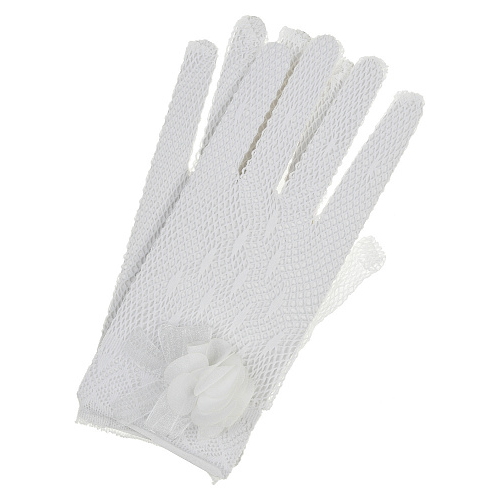 Серые перчатки с кружевной отделкой Aletta Белый, арт. AA2212GUA P691 | Фото 1