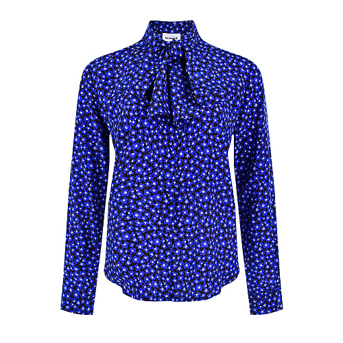 Шелковая блуза с цветочным принтом Parosh Синий, арт. D381072 SFLOWER 883 | Фото 1