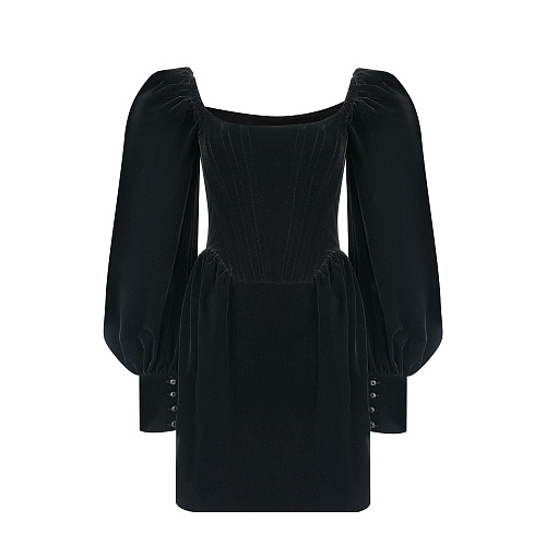 Черное бархатное платье ALINE Черный, арт. AL22FW151204 02 | Фото 1