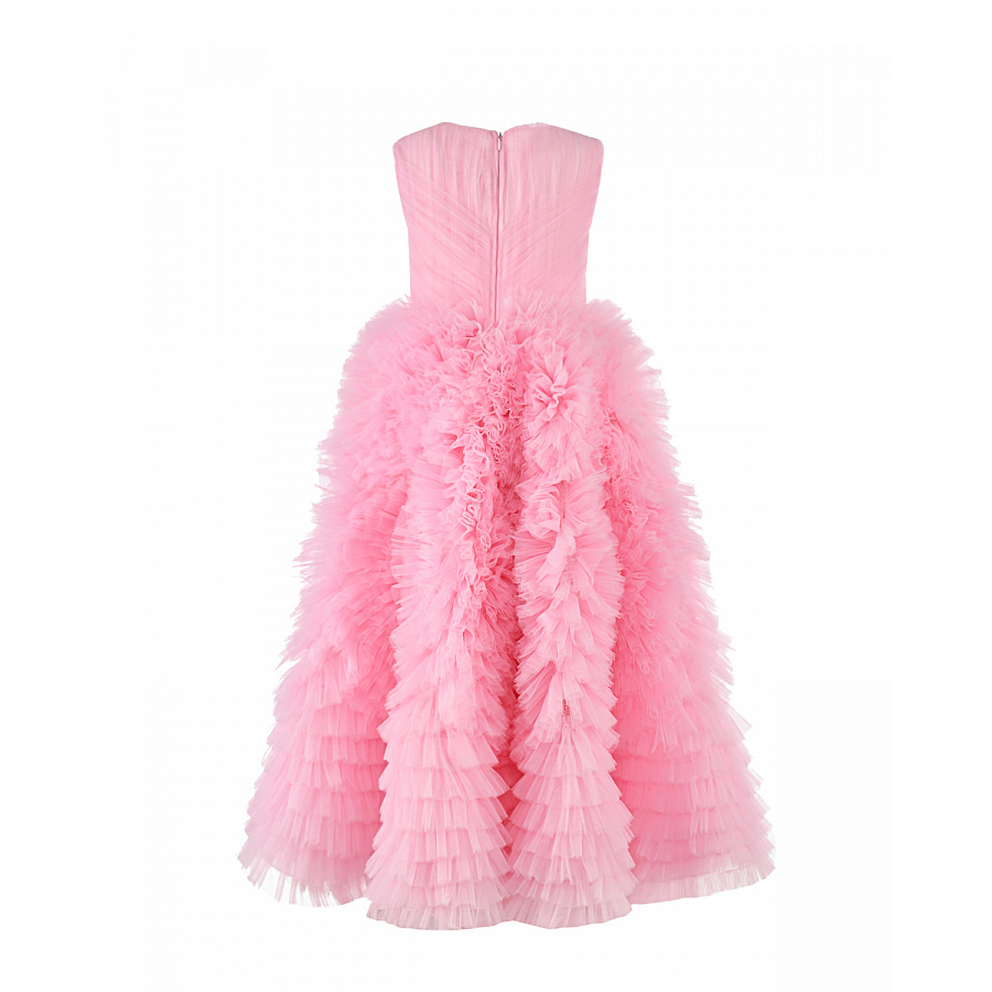 Розовое платье с драпировкой на лифе Sasha Kim Розовый, арт. SK EMMA 820016 7009 | Фото 3
