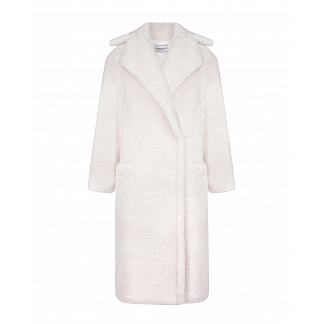 Пальто молочного цвета из эко-меха Forte dei Marmi Couture , арт. 22WF4566-N 1 | Фото 1