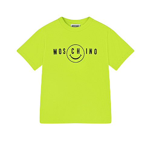 Салатовая футболка с логотипом Moschino Салатовый, арт. HVM02L LAA01 30125 | Фото 1