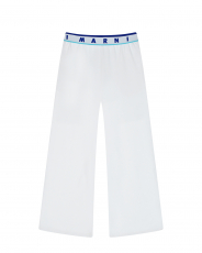 Белые брюки с поясом на резинке