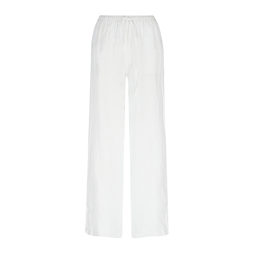 Белые прямые брюки 120% Lino Белый, арт. V0W21450000115000 V050 | Фото 1